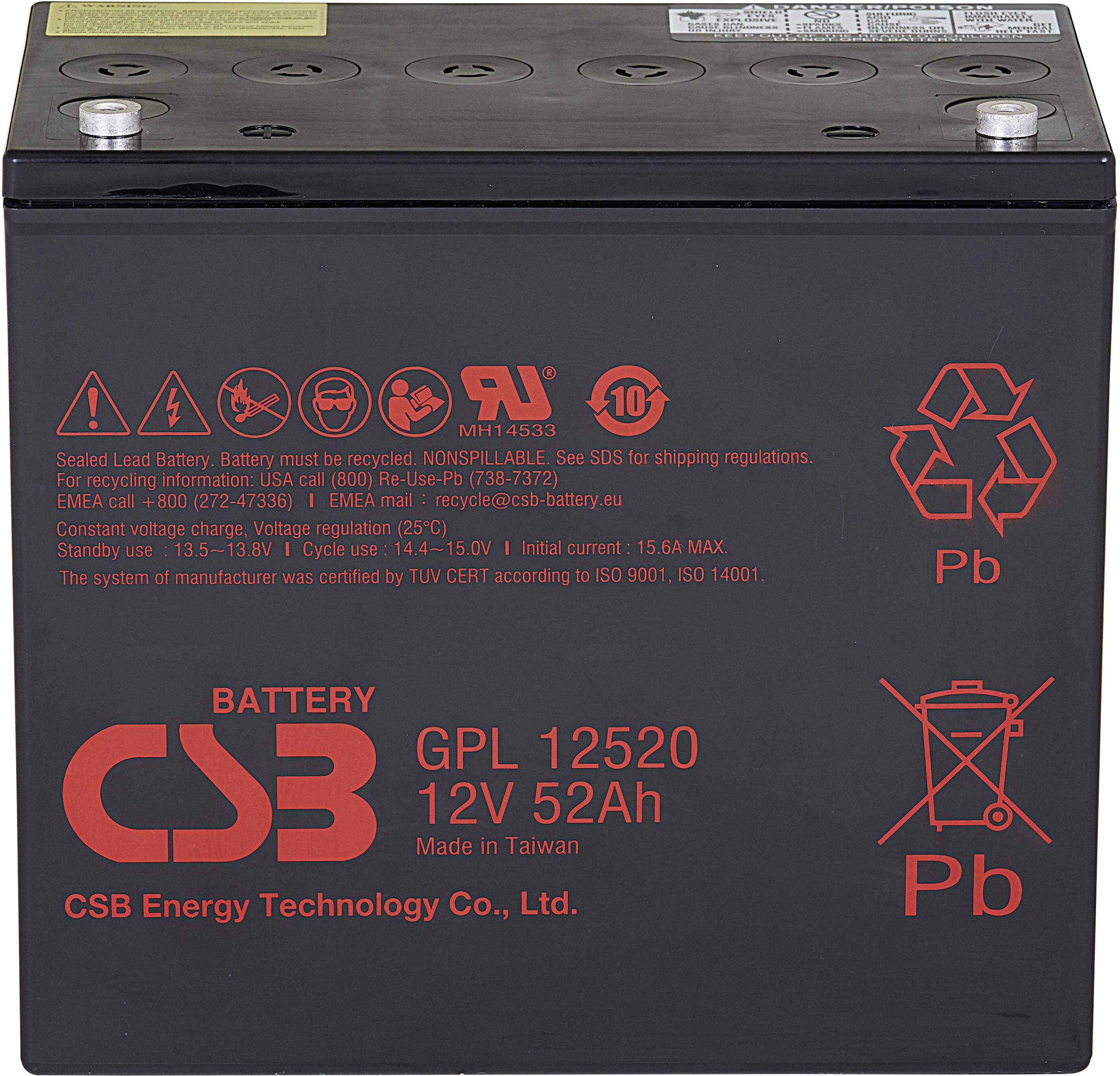CSB Batéria GPL12520, 12V, 52Ah