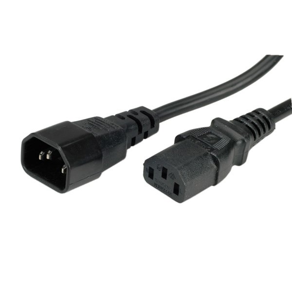 Kábel, sieťový 230V, prepojovací 1,8m, čierny, C13-C14